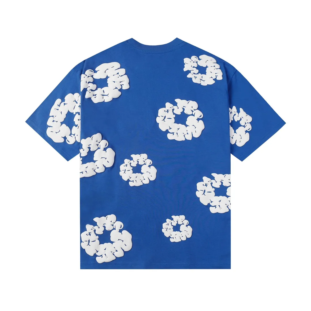 DENIM TEARS kapok summer new short-sleeved model number: 3165P106 Color: black white brown blue gray pink purple green orange red code number: S M L XL